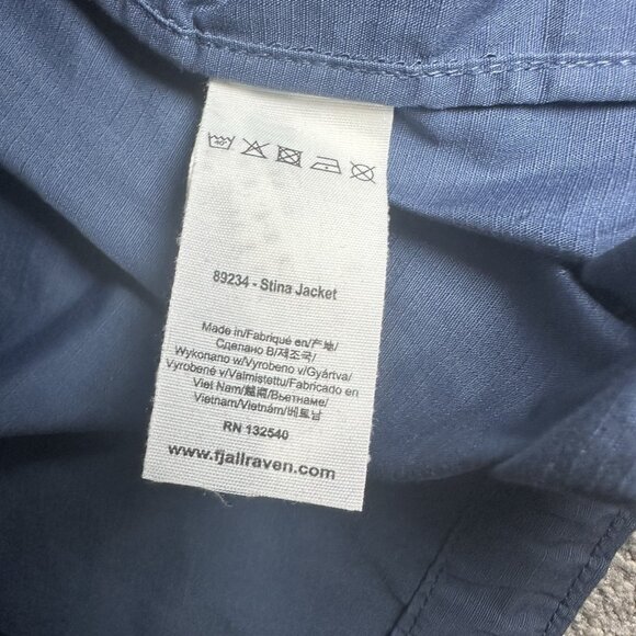 Fjallraven Stina Jacket Womens XS Blue G-1000 Hiking Lightweight Rain - Picture 8 of 15